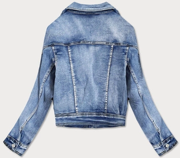 JEANSOWA DAMSKA KURTKA OVERSIZE NIEBIESKA (5803-K)