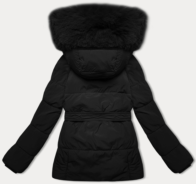 Przejściowa kurtka z paskiem J Style czarna (16M9183-392)