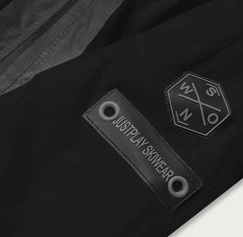 Damska kurtka zimowa narciarska czarna/melanż (b2356)