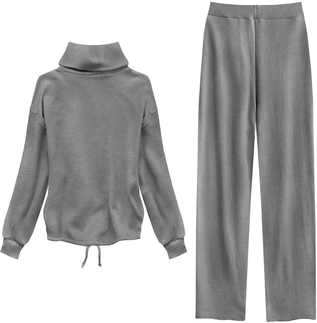 DRES DAMSKI WEŁNIANY SZARY (555ART)