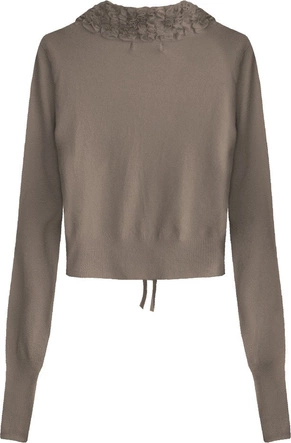 KRÓTKI WIĄZANY SWETEREK KAKAOWY (1577)