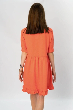 BAWEŁNIANA SUKIENKA OVERSIZE POMARAŃCZOWA (305ART)