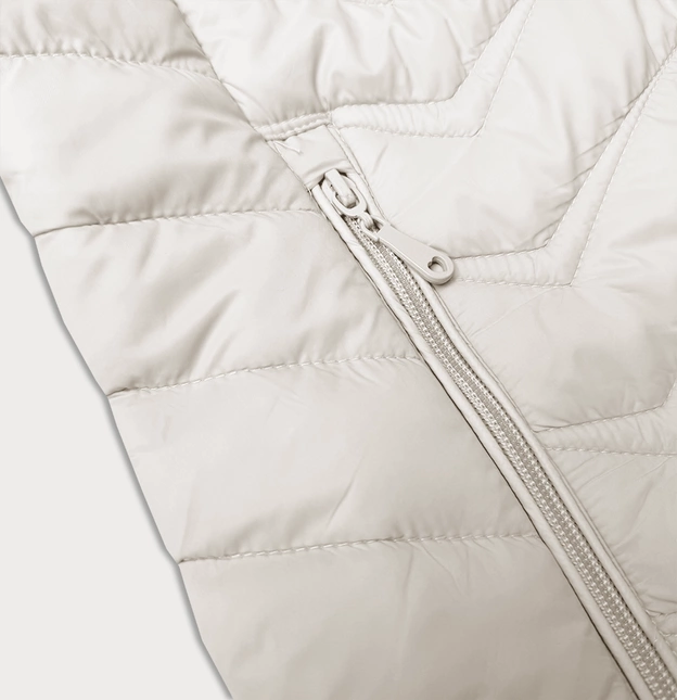 Pikowana kurtka damska z kapturem J Style ecru (16M9238-280)
