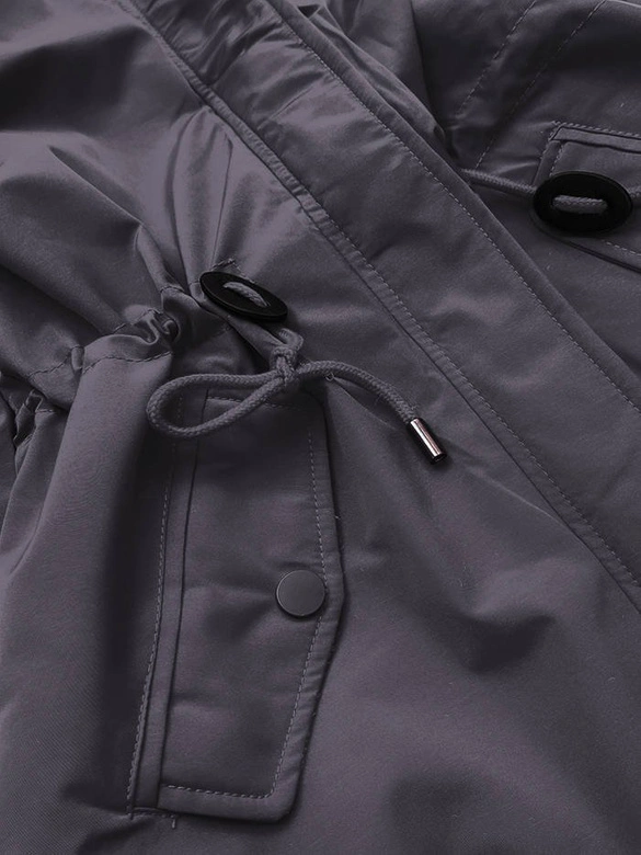 KURTKA PARKA DAMSKA Z KAPTUREM SZARA (6364)