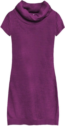 DŁUGI SWETER Z GOLFEM BURGUNDOWY (1174/1)