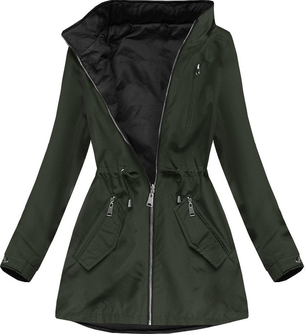 DWUSTRONNA PARKA Z KAPTUREM KHAKI (W645)