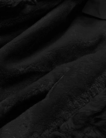 Parka z futrzaną podpinką czarny-czarny (5M763-392A)