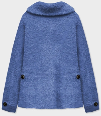 Krótka narzutka na guziki alpaka niebieska (537)