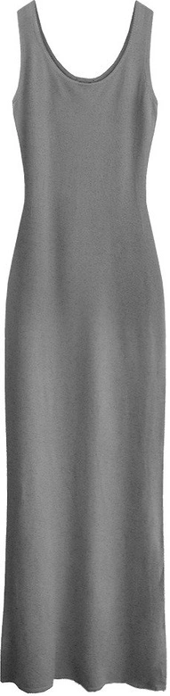 SUKIENKA MAXI Z PASKIEM SZARA (1548)