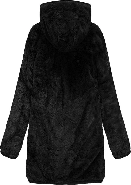 DWUSTRONNA PARKA Z KAPTUREM CZARNA (B2634)