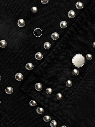 Jeansowa kurtka damska oversize czarna (M6958)