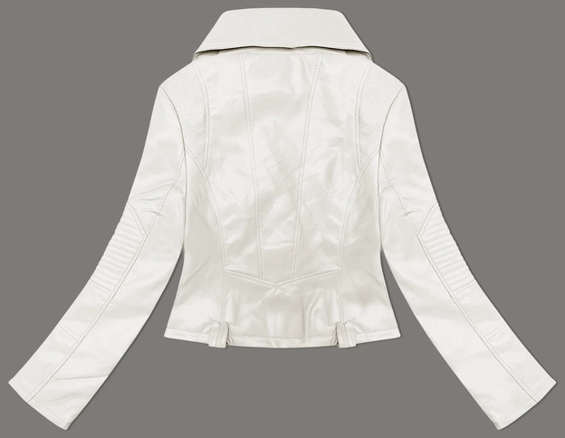 Kurtka ramoneska z asymetrycznym zamkiem J Style ecru (11Z8130)