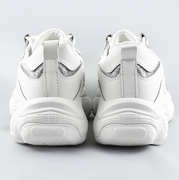Sznurowane sneakersy damskie białe (172)