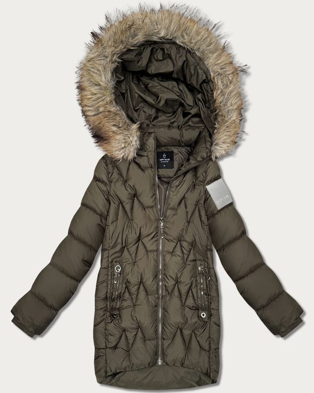 Kurtka zimowa damska z kapturem Goodlookin khaki (KK60564)