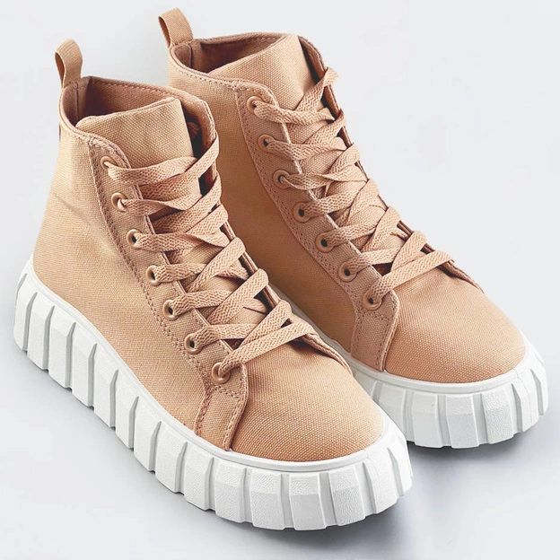 Sznurowane trzewiki beżowe (xa060)