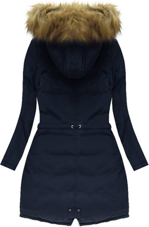 GRUBA PARKA ZIMOWA DAMSKA GRANATOWA (W710)