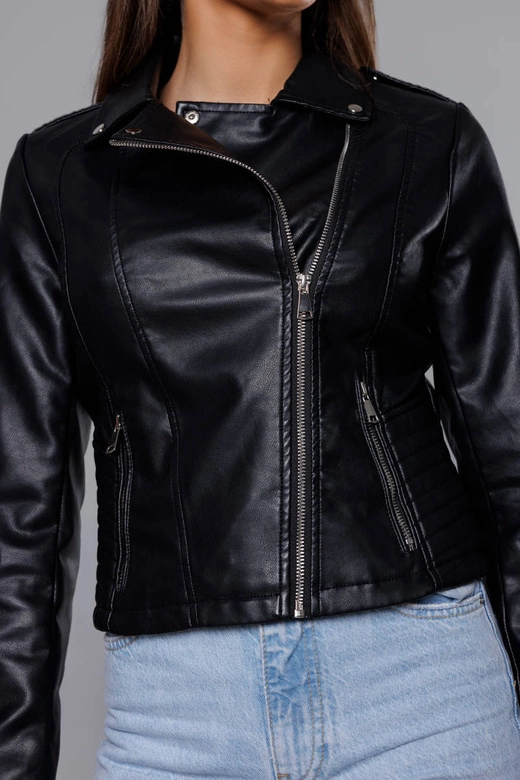 Ramoneska damska z kołnierzem czarna (11Z8036)