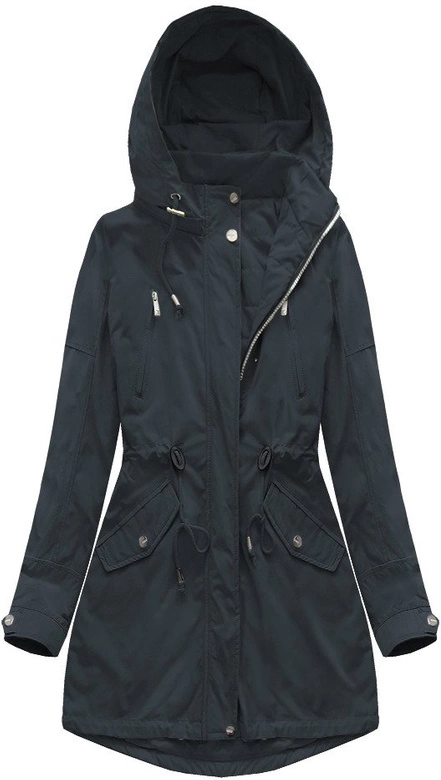 DWUSTRONNA PARKA Z KAPTUREM GRANATOWA (W0232BIG)