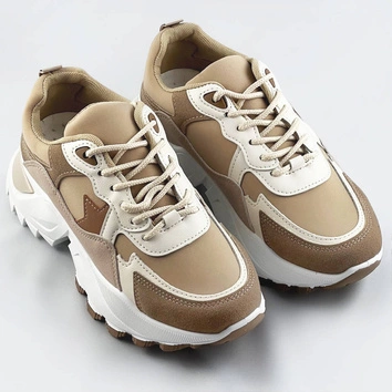 Sneakersy z łączonych materiałów khaki (1109)