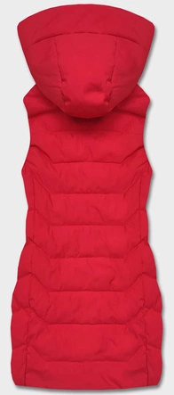 Kamizelka damska z kapturem czerwona (R8133-4)