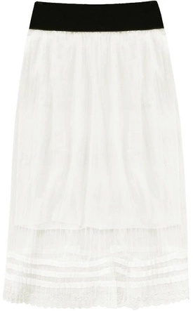 ZWIEWNA PLISOWANA SPÓDNICA ECRU (97ART)