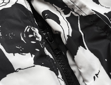 KURTKA ZIMOWA DAMSKA OVERSIZE PANDA BIAŁO-CZARNA (731ART)