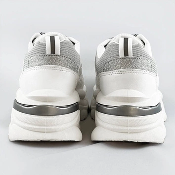 Sznurowane buty sportowe damskie biało-szare (lu-3)