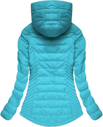 PIKOWANA KURTKA Z NASZYWKAMI LAZUROWA (XW508X)