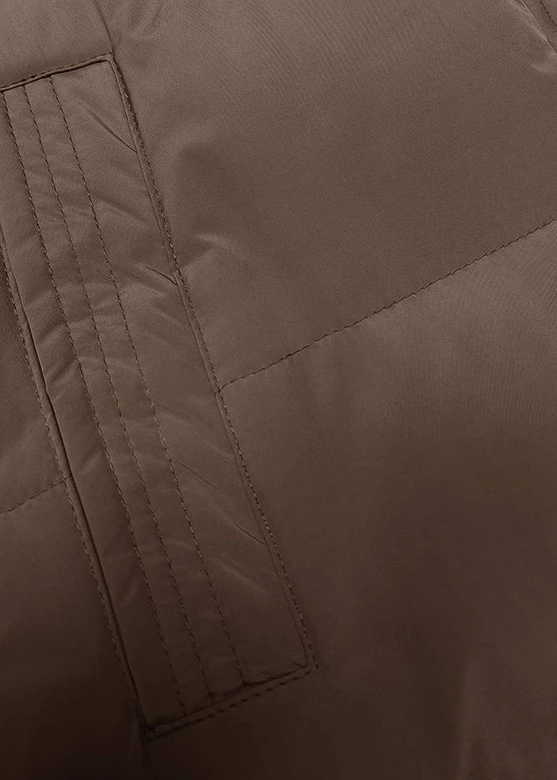 Gruba kamizelka damska brązowa (23-008)