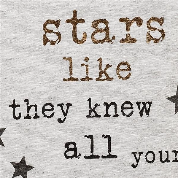 DŁUGA BLUZA Z NAPISAMI SZARY MELANŻ (GOOD4)