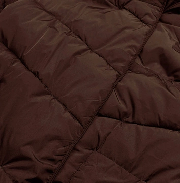 Długa zimowa kurtka damska brązowa (2M-033)