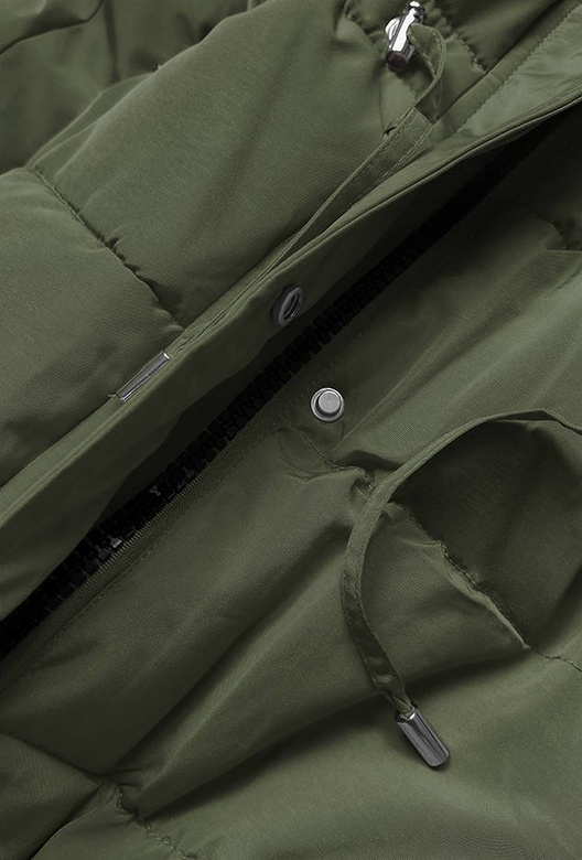 Damska parka zimowa na misiu khaki / brąz (w560)
