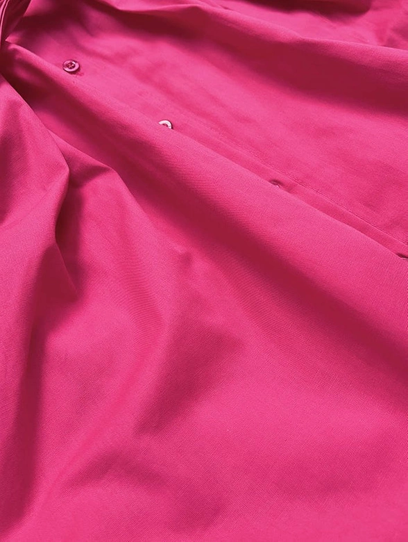 KOSZULOWA SUKIENKA Z OPUSZCZANYMI RAMIONAMI RÓŻOWA (693ART)