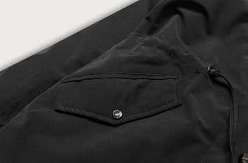 Zimowa parka damska na futerku czarna (W619/1)