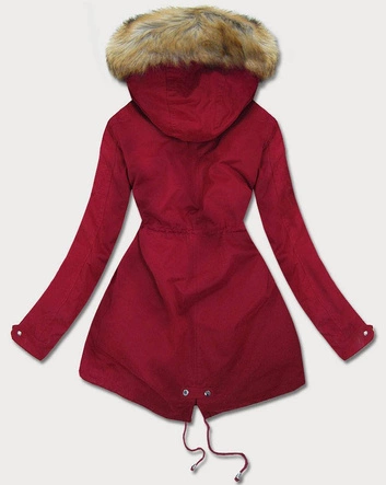 DAMSKA PARKA Z PODPINKĄ BORDOWA (1998A)