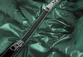 METALICZNA KURTKA ZIMOWA DAMSKA ZIELONA (B9528)