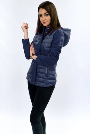 Pikowana kurtka z neoprenem granatowa (b1062-30)