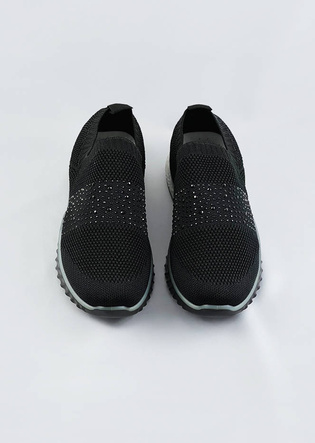 Miękkie sportowe buty wsuwane damskie czarne (bs1905-sp)