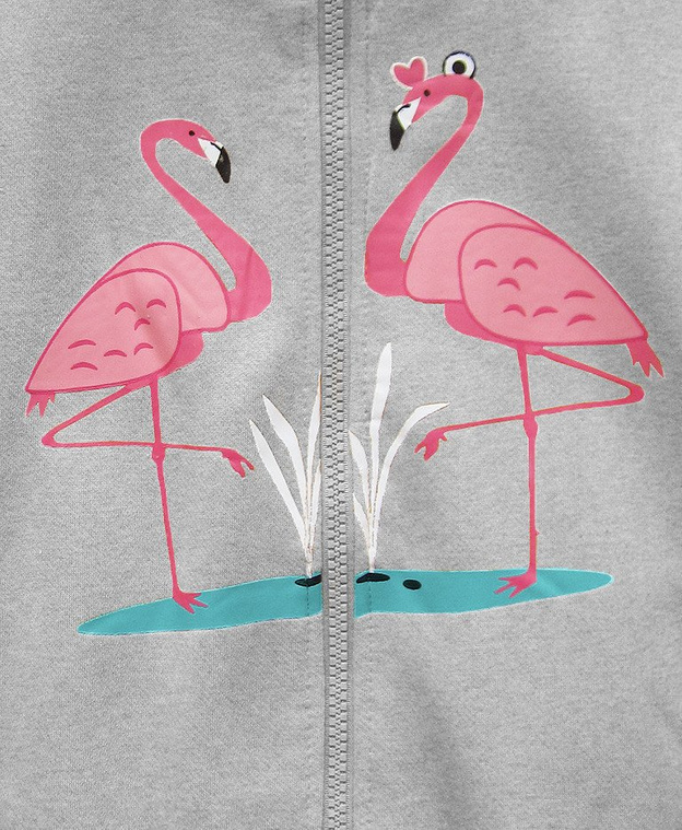 BLUZA Z FLAMINGAMI SZARA (X1925X)
