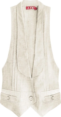 KRÓTKA ELEGANCKA KAMIZELKA BEŻOWA (X1222X)