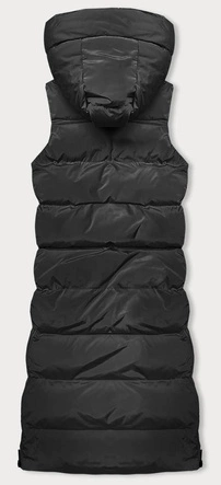 Gruba kamizelka damska czarna (23-008)