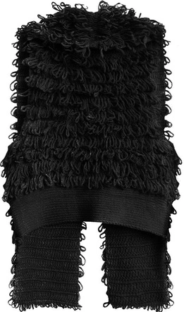 SWETERKOWA KAMIZELKA Z FRĘDZLAMI CZARNA (X1620X)