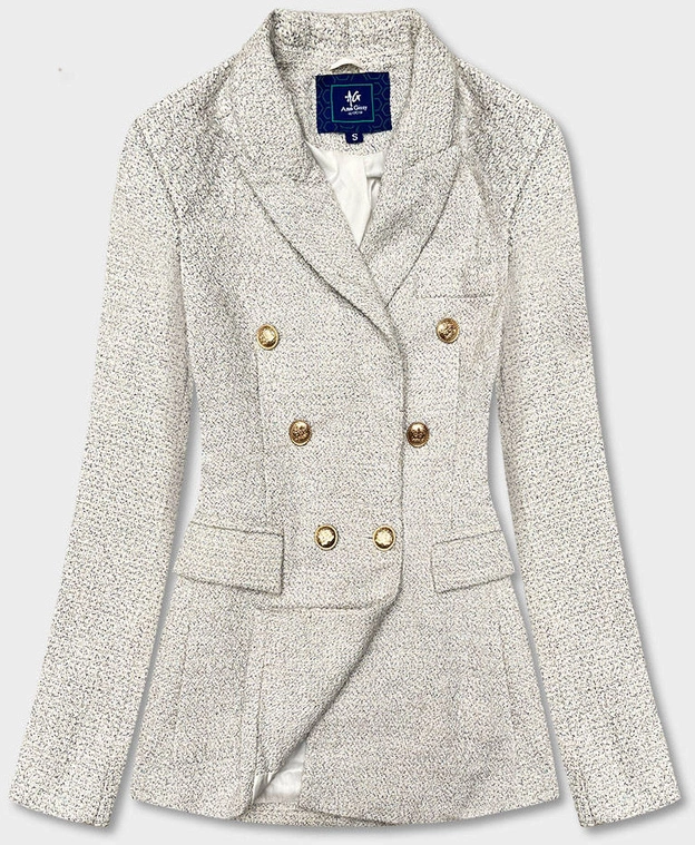 Dwurzędowa marynarka z guzikami ecru (AG3-1981)