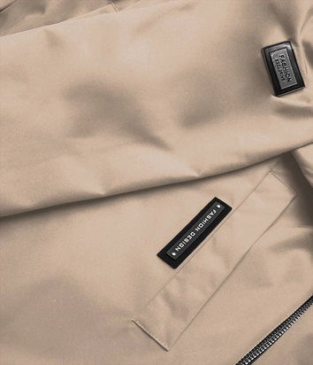 Prosta damska kurtka beżowa (b8018-12)