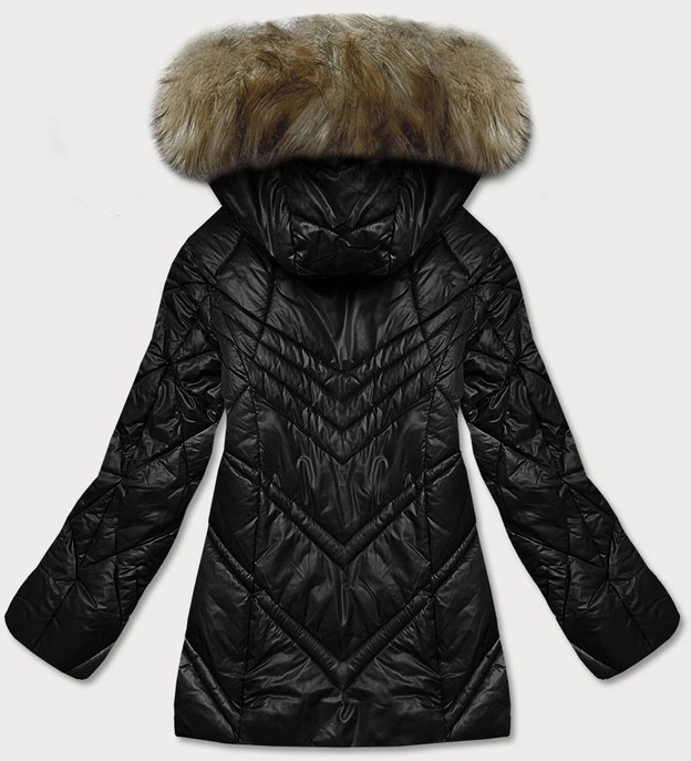 Przejściowa kurtka damska z kapturem czarna (H-97-1)