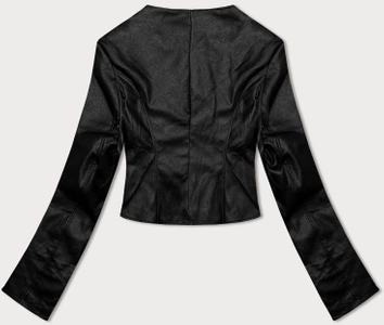 Krótka kurtka ze skóry ekologicznej J Style czarna (11Z8110)