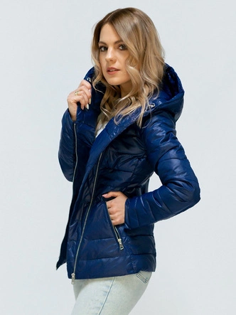 PIKOWANA KURTKA Z KAPTUREM GRANATOWA (1706)