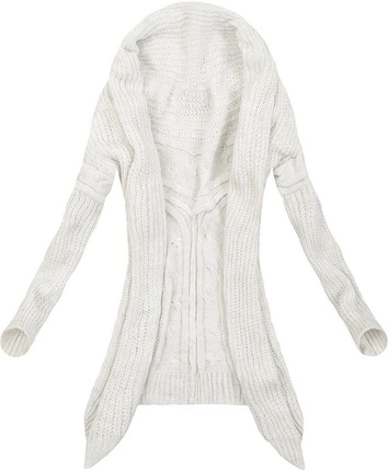 KARDIGAN Z WYDŁUŻONYMI BOKAMI GOOD77/2 ECRU