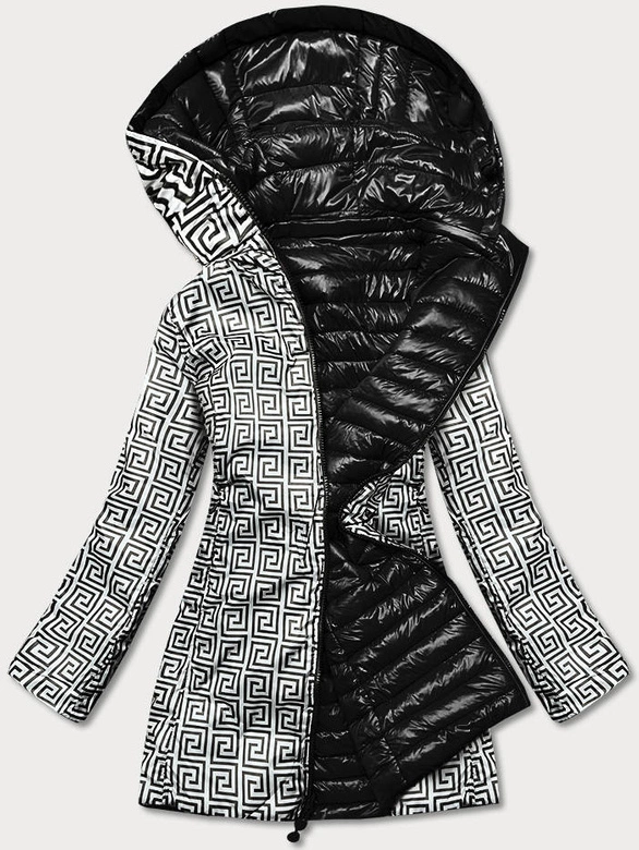 DWUSTRONNA KURTKA DAMSKA PIKOWANA CZARNA (PC-7502-1)