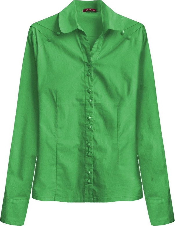 BAWEŁNIANA KOSZULA Z PASKIEM ZIELONA (1017)